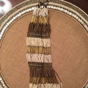 Long Gold Beaded Necklace